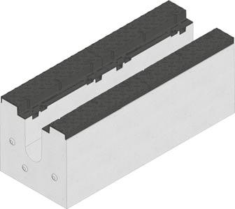 TIEFBAU GALABAU AQUABAU SPORTBAU FASERFIX BIG SLG 100 FASERFIX BIG SLG 100, korytka do klasy F 900 typ 00 388 100 149 196 40 Pow. przekroju poprzecz.