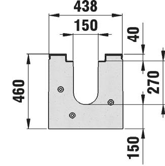 TIEFBAU GALABAU AQUABAU SPORTBAU FASERFIX BIG SLG 150 FASERFIX BIG SLG 150, korytka do klasy F 900 438 typ 00 460 150 150 40 70 Pow. przekroju poprzecz.