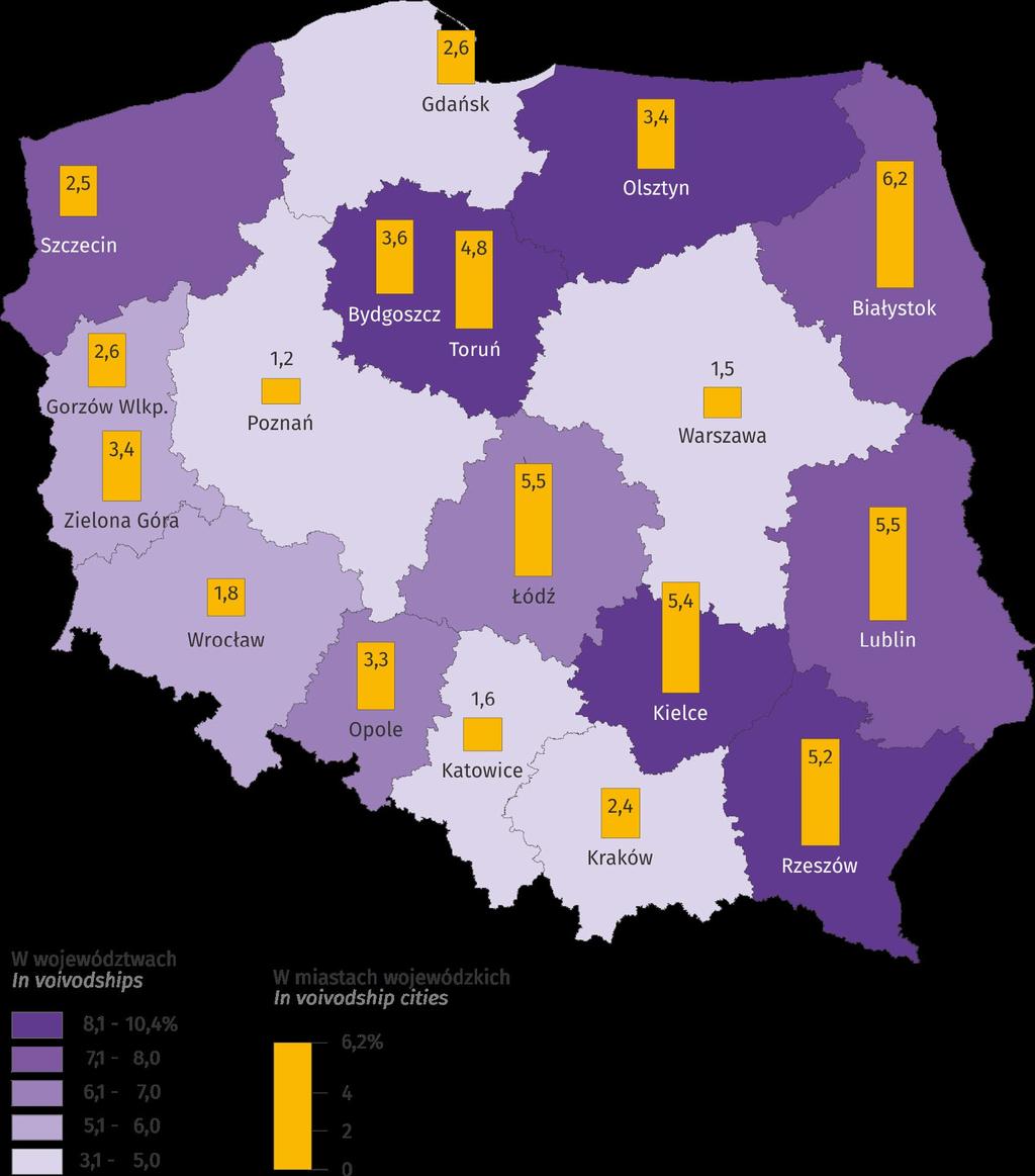 RZESZÓW NA TLE MIAST WOJEWÓDZKICH Mapa 7. Map 7.