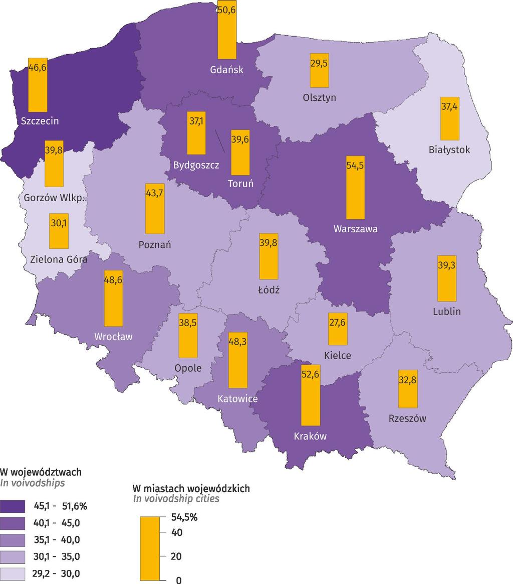 RZESZÓW NA TLE MIAST WOJEWÓDZKICH 2.5. Turystyka 2.5. Tourism Mapa 10. Map 10.