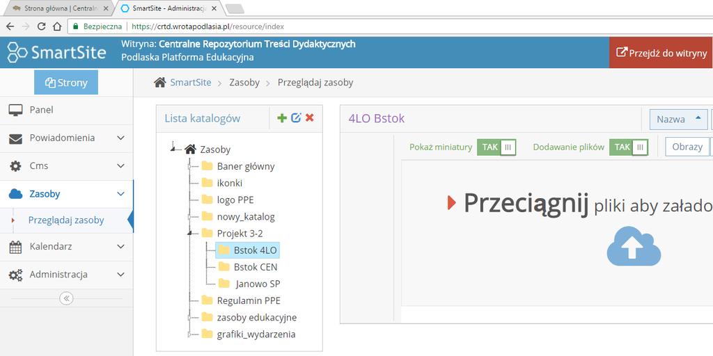 Każdej zgłoszonej szkole zostanie założony oddzielny katalog do przechowywania grafiki w folderze Projekt 3-2.