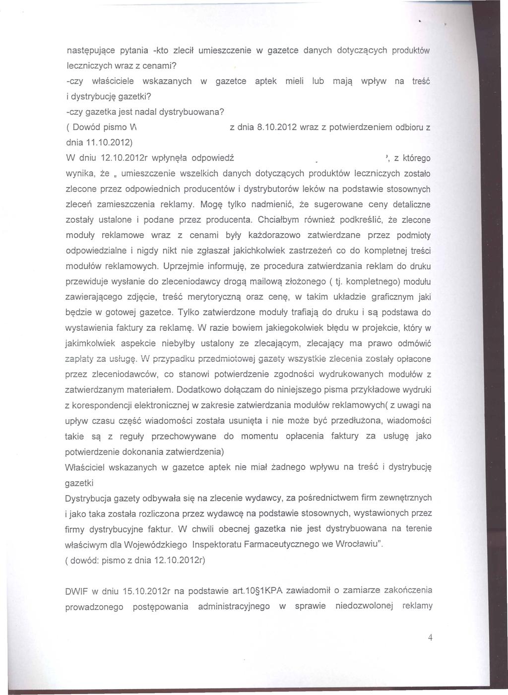 nast~pujqce pytania -kto zlech umieszczenie w gazetce danych dotyczqcych produkt6w leczniczych wraz z cenami?