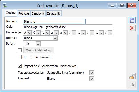 Rys 2. Ustawienie eksprtu d Cmarch e-sprawzdania Schemat Ministerstwa Finansów pisujący wygląd e-sprawzdania jest bardz szczegółwy. Każda jeg pzycja musi być przyprządkwana d dpwiednieg kdu XML.