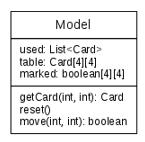 Do kontrolowania stanu gry potrzebne są trzy struktury danych - listę kart, które zostały pobrane - tablica, która śledzi, które karty są na stole - tablica, która