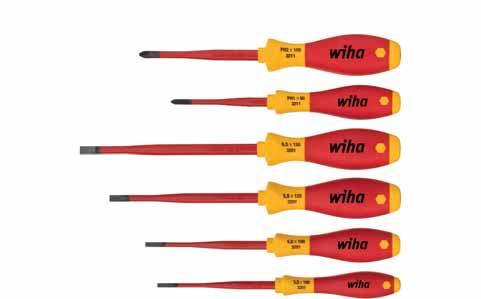 SoftFinish electric slimfix Wkręcanie / Zaciskanie Większe bezpieczeństwo: Trzony Wiha slim gwarantują nieograniczony i w pełni izolowany dostęp do głęboko położonych śrub.