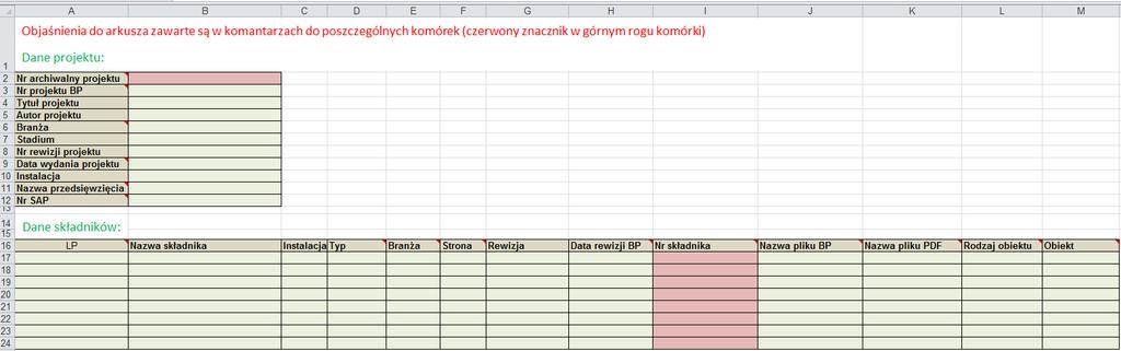 ZAŁĄCZNIK NR 7 Arkusz wprowadzania