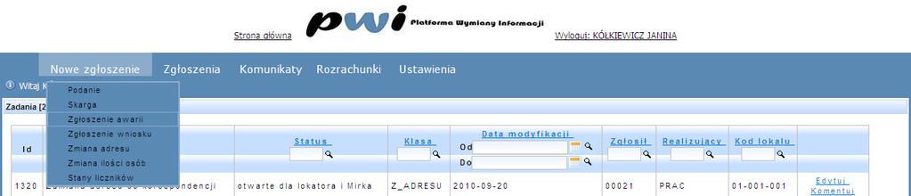 1. Wprowadzenie System PWI Platforma Wymiany Informacji pozwala na elektroniczną komunikację Spółdzielni Mieszkaniowych oraz Zarządców Nieruchomości z lokatorem.