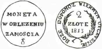 8 Rys. 5. Odmiana II, 2 złote 1813, Zamość (R.