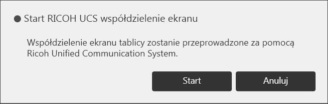 Podłączanie urządzenia do konferencji wideo do tablicy Korzystając z funkcji RICOH UCS Screen Sharing (dzielenie ekranu), można otrzymać ekran wyświetlany na następujących urządzeniach i w