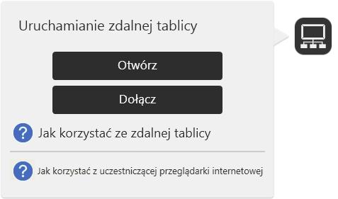 7. Używanie zdalnej tablicy do udostępniania ekranu Uczestnictwo z tablicy interaktywnej 1. Dotknij przycisk [Dołącz] ikony Udostępnij. PL DHG347 2. Gdy pojawi się komunikat, dotknij [Proces]. 3.