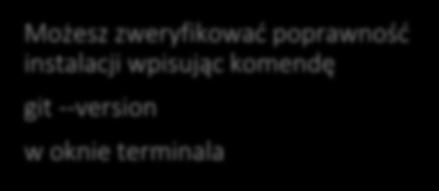 wpisując komendę git