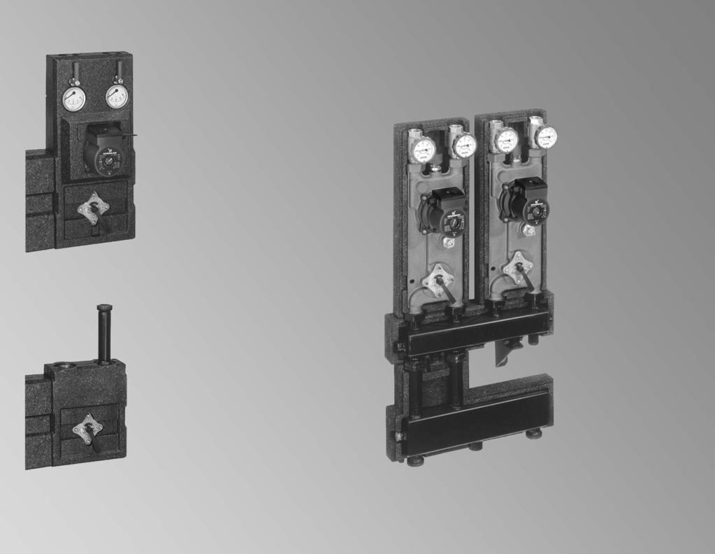 1 Rozdzielacz obiegu grzewczego Divicon do montażu nazasilaniuipowrocienastępujących układów: & Vitogas 200-F (do 60 kw) & Vitola & Vitorond 100 (do 33 kw) Mieszacz systemowy do montażu
