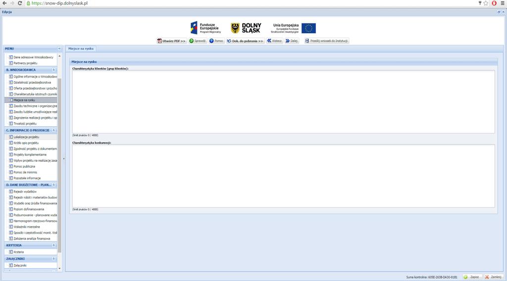 zamieszczonym w pkt. Charakterystyka konkurencji oraz w pkt. Zagrożenia realizacji projektu i sposoby ich przezwyciężania. SEKCJA B.