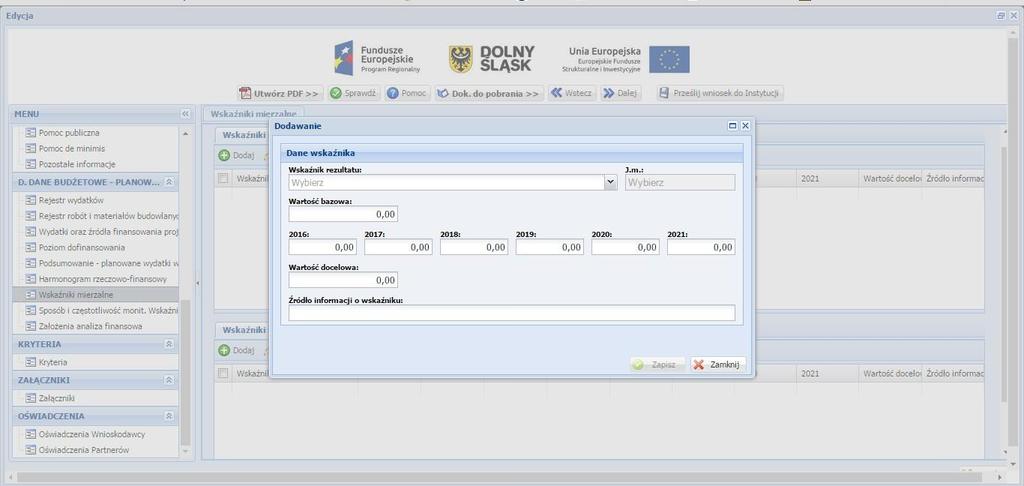 Wartość docelowa dla wskaźnika produktu to wyrażony liczbowo stan danego wskaźnika na moment zakończenia rzeczowej realizacji projektu.