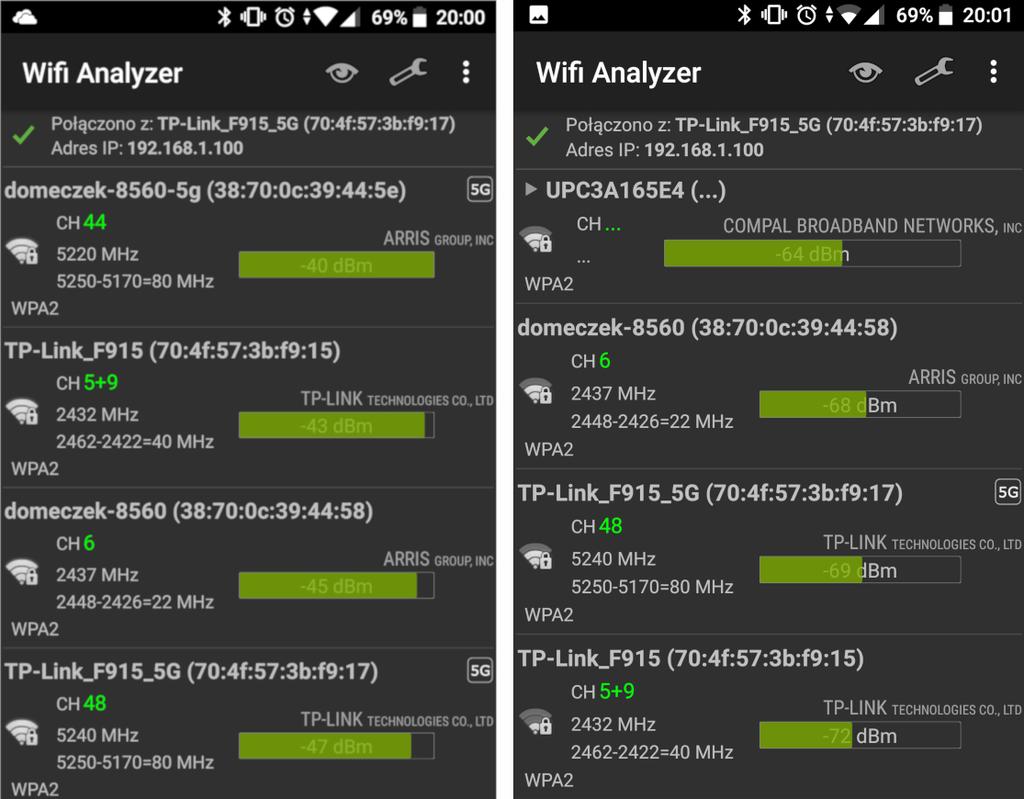 Mamy tutaj dostęp do dwóch pasm 2,4 GHz oraz 5GHz, tak więc nie powinniśmy mieć problemu z prędkością transferu i mocą sygnału.