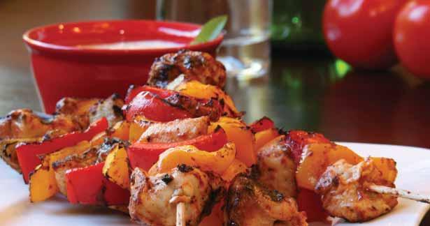 ½ lb cooked scallops 1 cup shucked, cooked clams 1 cup drained pineapple chunks 1 cup whole mushrooms 2 tomatoes cut into wedges 1 cup grapes ¼ cup soy sauce ¼ cup salad oil ¼ lemon juice 1 tsp dried