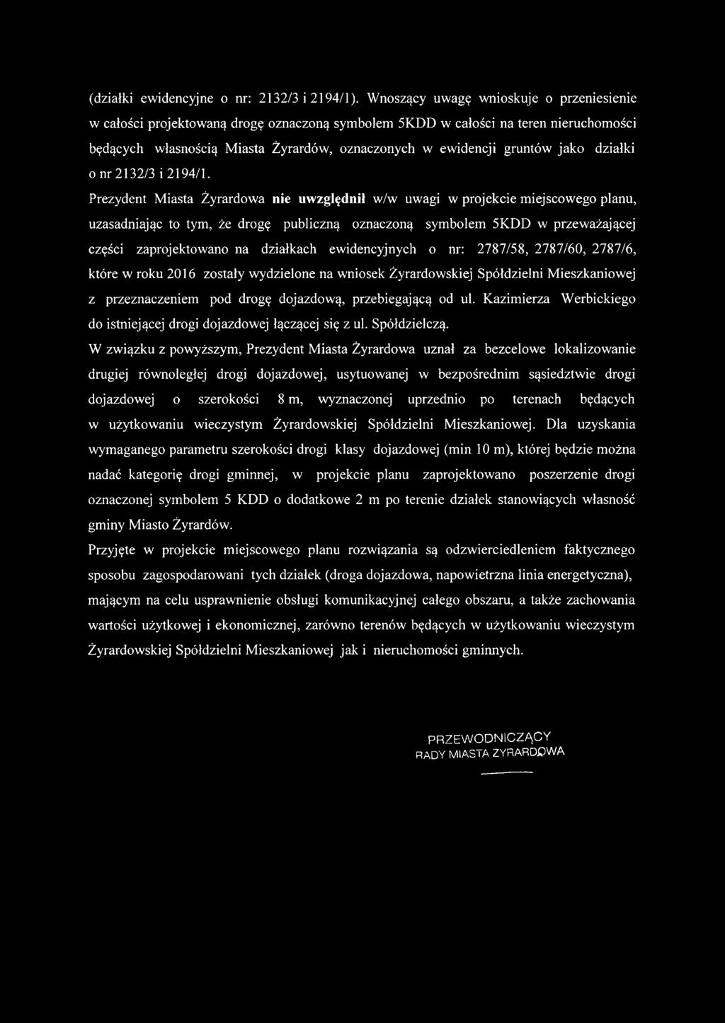 jako działki o nr 2132/3 i 2194/1.