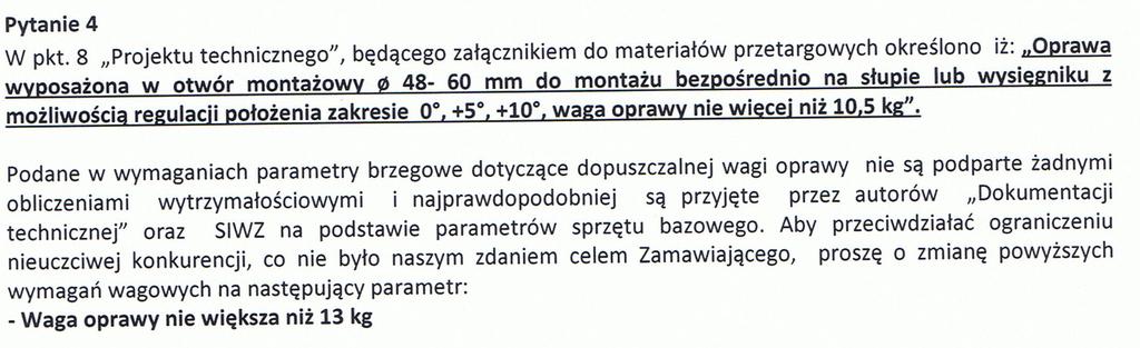 tolerancją +/- 5%( zgodnie z odpowiedzią na pytania z dnia 01.03.