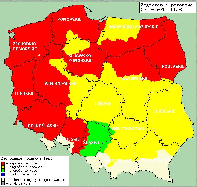 lasów Ostrzeżenia METEO/HYDRO