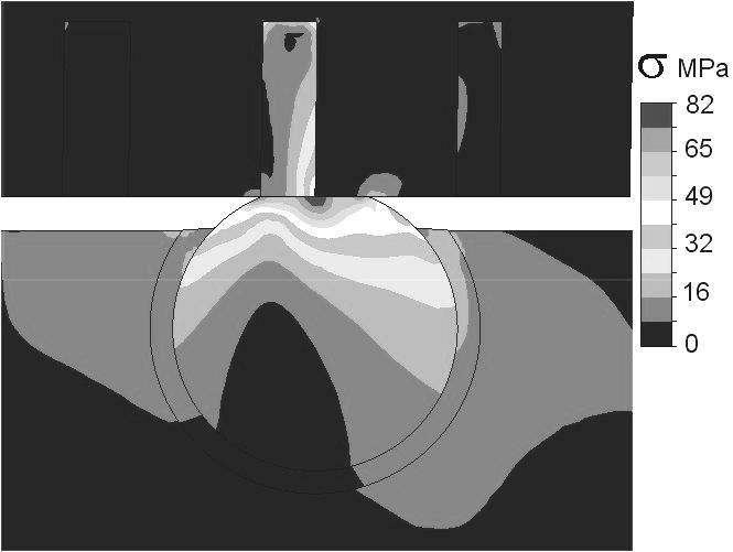 Measuring method of contact surface between cast iron and Al 2O 3 particle Do wyjaśnienia mechanizmu zużywania wykorzystano model opracowany z