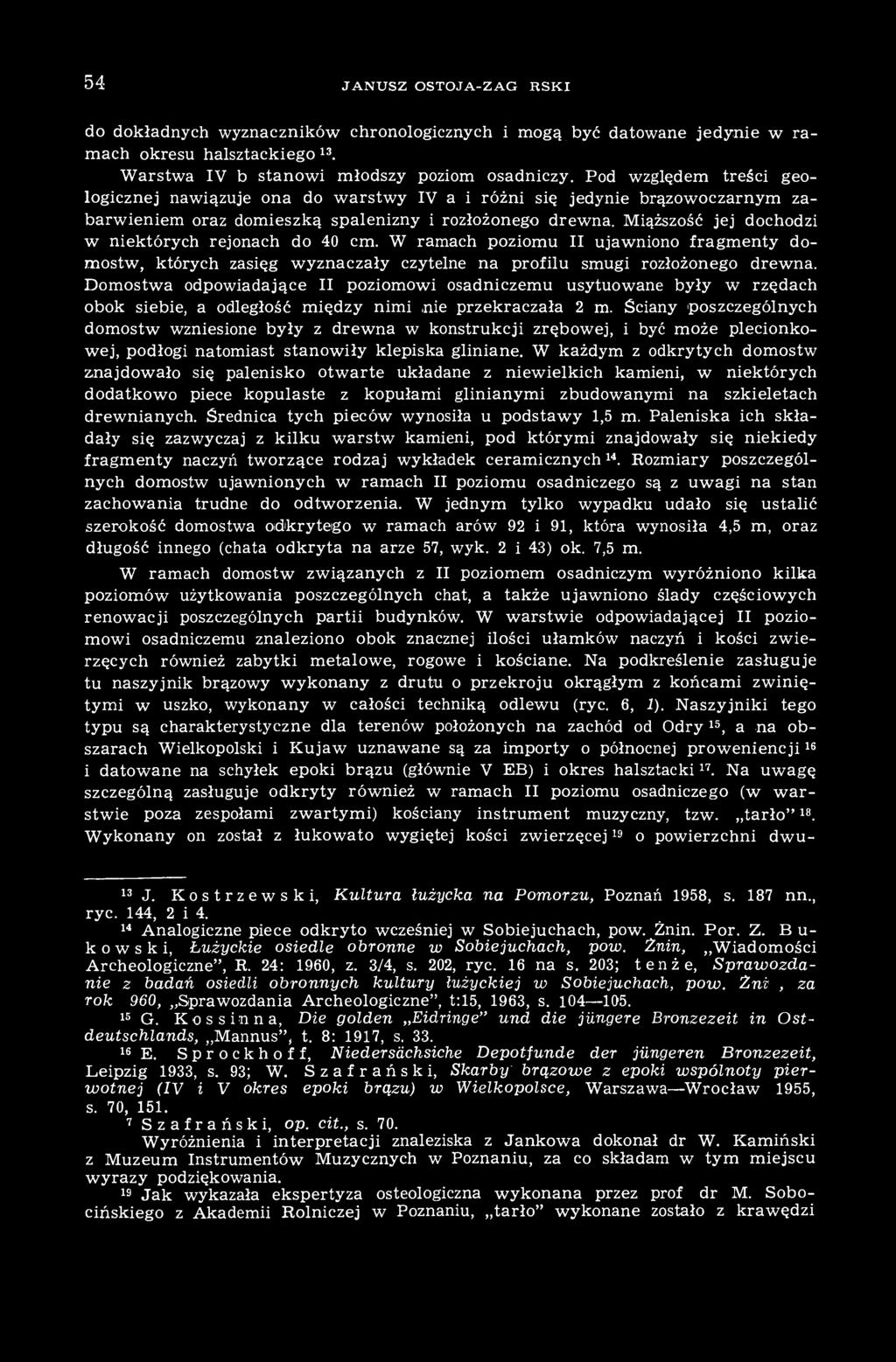Miąższość jej dochodzi w niektórych rejonach do 40 cm. W ramach poziomu II ujawniono fragmenty domostw, których zasięg wyznaczały czytelne na profilu smugi rozłożonego drewna.