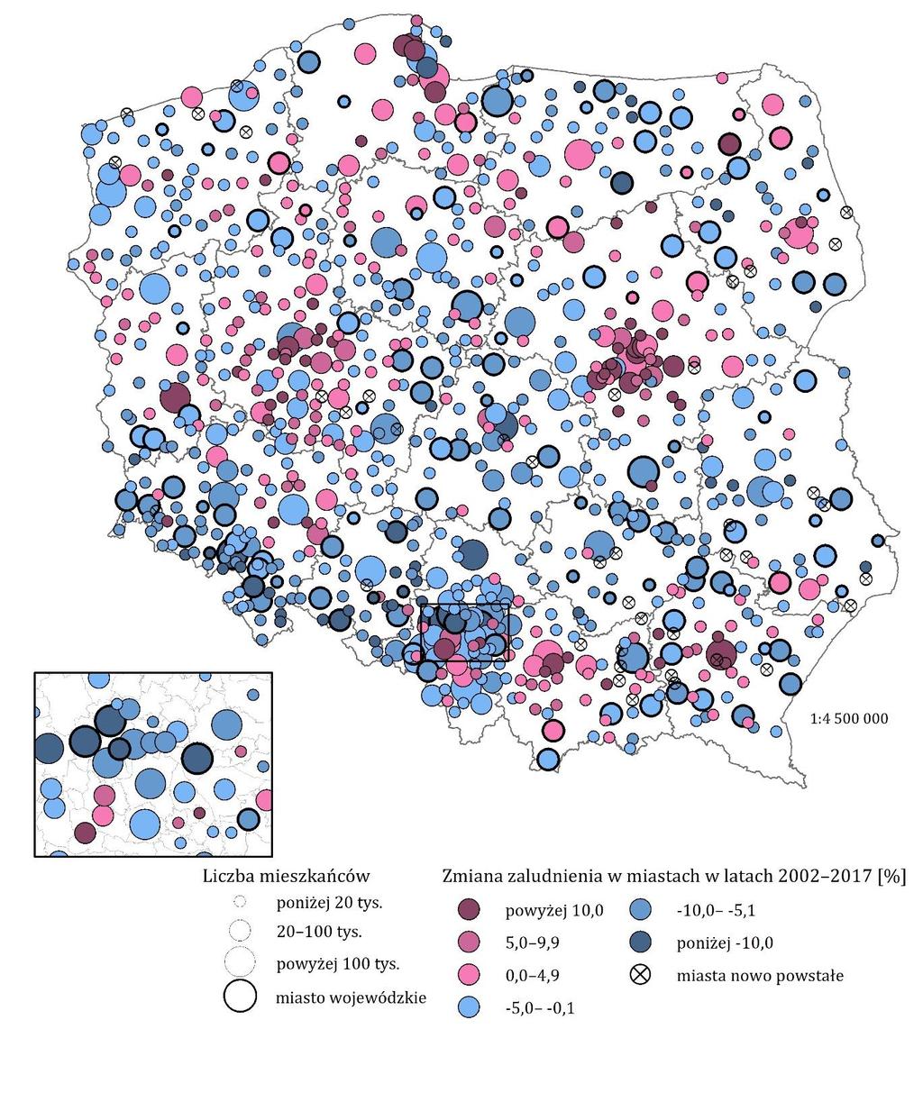 Delimitacja miast kurczących się Depopulacja jako główna składowa i przejaw kurczenia się miast warunek konieczny, lecz niewystarczający!