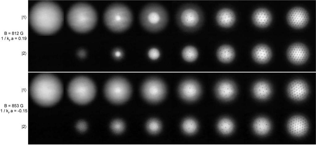 Nadciekłość w przypadku N N Obserwacja wirów Abrikosova w układzie o nierównej liczebności atomów 6 Li w