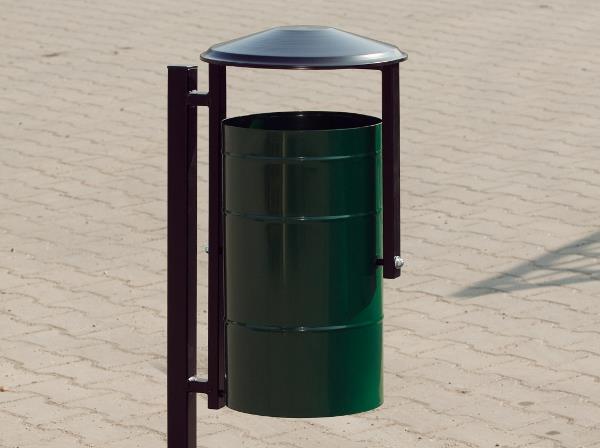 KOSZ NA ODPADKI DANE TECHNICZNE : - Wymiary urządzenia wysokość całkowita 100cm - Pojemność 30 L - Średnica wkładu 28 cm - Wyrób na stałe