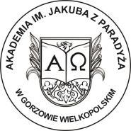 Załącznik nr 1 do Zarządzenia Nr 6/0101/2019 Rektora AJP z dnia 31 stycznia 2019 r.