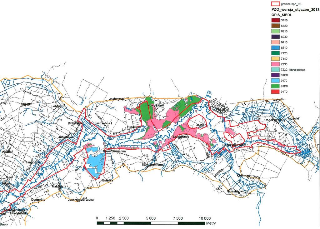 Górna Biebrza to zachowane w znaczącym procencie jej powierzchni siedliska przyrodnicze sieci NATURA 2000 Nazwa Powierzchnia [ha] Udział % siedlisk NATURA 2000 w powierzchni Basenów Basen Dolny 50