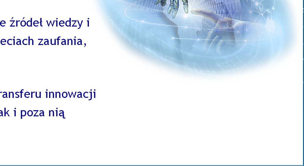 i partnerów zewnętrznych W skali organizacji kluczowe będzie identyfikowanie źródeł wiedzy i sieciowych mechanizmów jej dyfuzji opartych na
