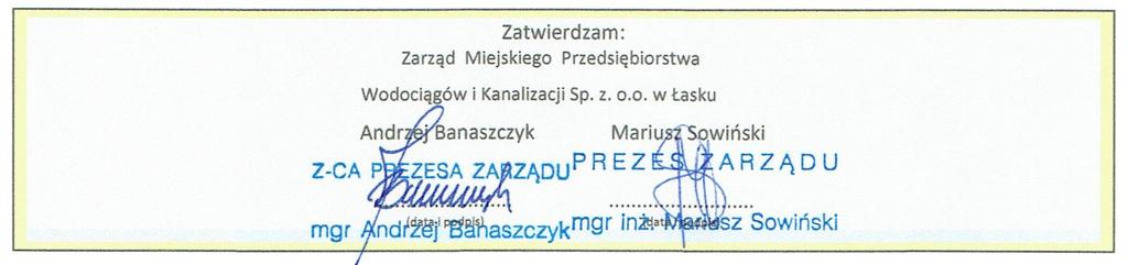 MIEJSKIE PRZEDSIĘBIORSTWO WODOCIĄGÓW I KANALIZACJI Sp z oo TEKST UJEDNOLICONY UWZGLĘDNIAJĄCY ZMIANĘ Z DNIA 24022017r Łask dnia 24 lutego 2017 r Numer referencyjny nadany sprawie przez Zamawiającego:
