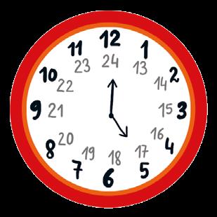 Możesz posłużyć się modelem zegara. Godzina 14.00 to 2.00 po południu. Godzina 13.00 to... po południu. Godzina 19.