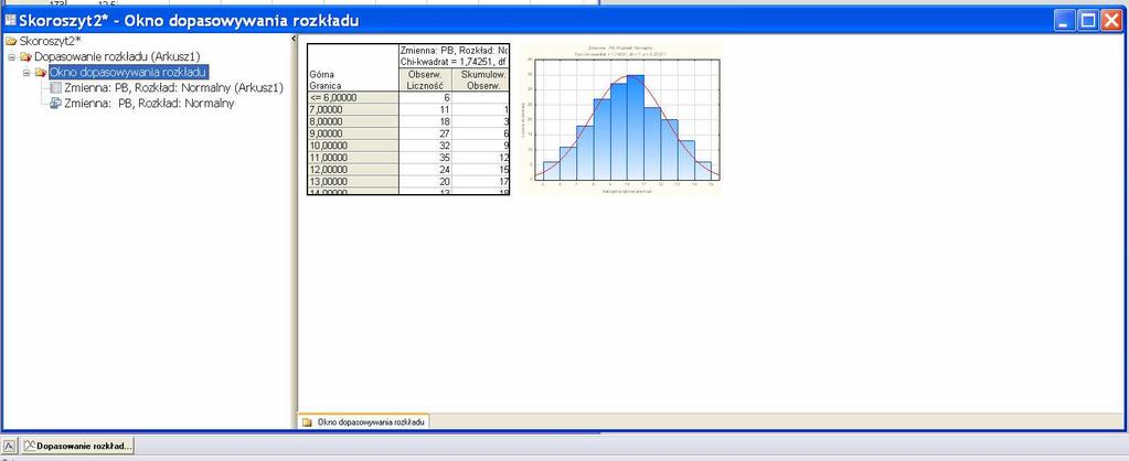 Obliczenia w pakiecie STATISTICA W oknie