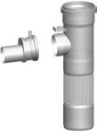 DN110 6 uchwytów mocujących system kominowy DN110 przejściówka centryczna DN80 na DN110 kolanko wspornikowe 87 DN80 (polipropylen) z podporą i szyną przejściówka koncentryczna z DN60 na DN80 DN60 -