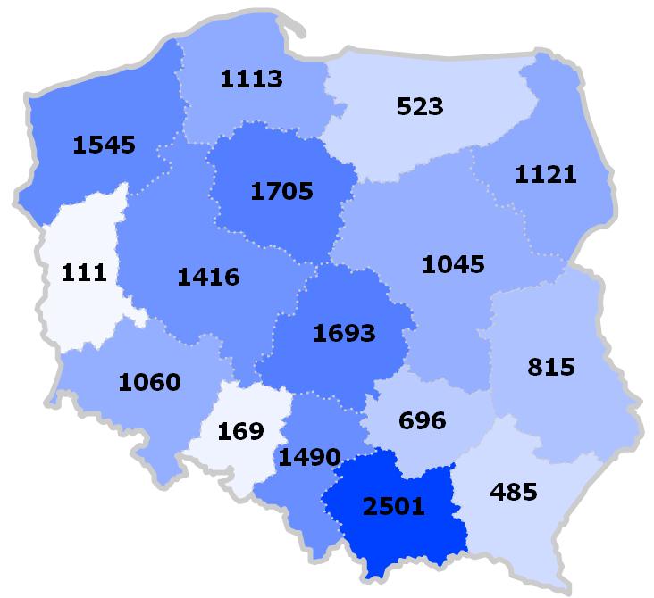 Medialność w regionach Wykres 3.