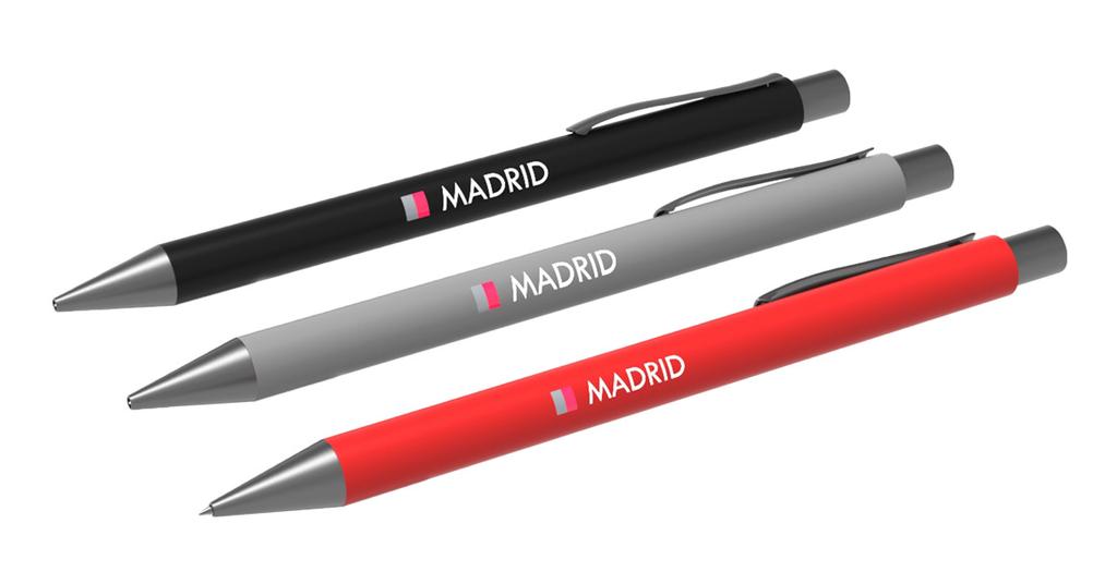QUADRO Nowość w asortymencie! Długopis ten ma 4 kolory wkładu w 1 długopisie: niebieski, czerwony, czarny i ołówek.