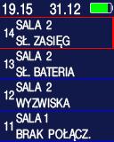 Baterie pilota wystarczają na ok. dwa miesiące pracy. Nowe wezwanie wysłane pilotami T4-T8 pojawia się na górze ekranu pilota TFT i oznaczane jest czerwoną pionową linią po prawej stronie wezwania.