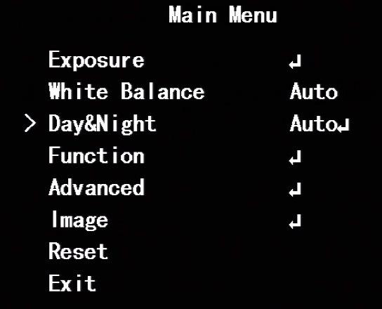 Day / Night Dzień / Noc - Ustawienie funkcji dualnej w kamerze pozwala na obserwowanie w słabych warunkach oświetleniowych obrazu czarno białego.