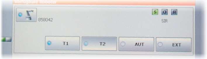 Tryby pracy robota T1(Test 1) ograniczona szybkość (<250mm/s), wyłączone zabezpieczenia,