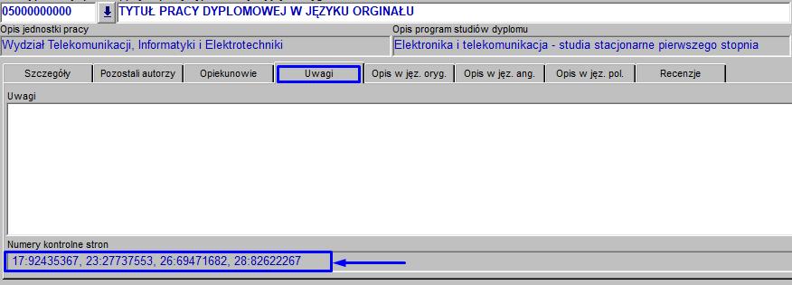 9. KROK 6 W SYSTEMIE USOS Operator dziekanatu sprawdza na formularzu Prace dyplomowe wg osob w