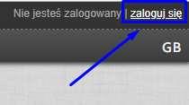 pl, użytkownik może zalogować się do systemu, klikając w górnym