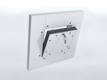 INNE INNE Klapy rewizyjne Promat Drzwi rewizyjne Promat Zbudowane z dwóch ram wykonanych z aluminiowych kątowników: zewnętrznej ościeżnicowej oraz wewnętrznej stanowiącej ramę konstrukcyjną skrzydła