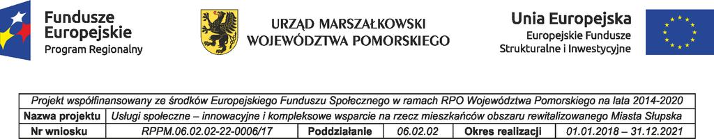 Miejski Ośrodek Pomocy Rodzinie w Słupsku ul. Słoneczna 15D, 76-200 Słupsk MOPR.XVIII.4141.