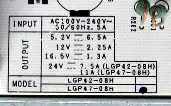 Porady serwisowe Sposób postępowania przy testowaniu zasilacza telewizora LCD LED LG LG Test test niskich napięć wyjściowych zasilacza Uwaga: Napięcie sieciowe nie może być podłączone do telewizora