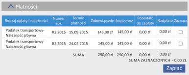 podstawę naliczenia tych należności. Bezpośrednio po rejestracji i zalogowaniu do systemu BOI dane znajdujące się w zakładce płatności nie będą widoczne dla użytkownika.