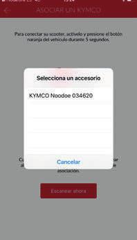 W aplikacji Noodoe kliknij ikonę i wybierz Connect a Scooter. 6. Kliknij Scan Now i wybierz urządzenie Noodoe (połączenie Bluetooth musi być włączone). 7. Potwierdż połączenie ze skutera naciskając O.