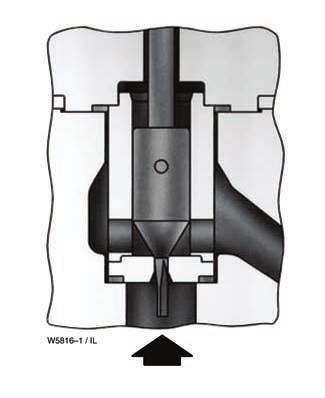 Marzec 009 Zawór HP KIERUNEK PRZEPŁYWU Ilustracja 7. Zespół gniazdo zawieradło w zaworze Fisher HPS z grzybem zaworu Micro Flute KIERUNEK PRZEPŁYWU Ilustracja 8.