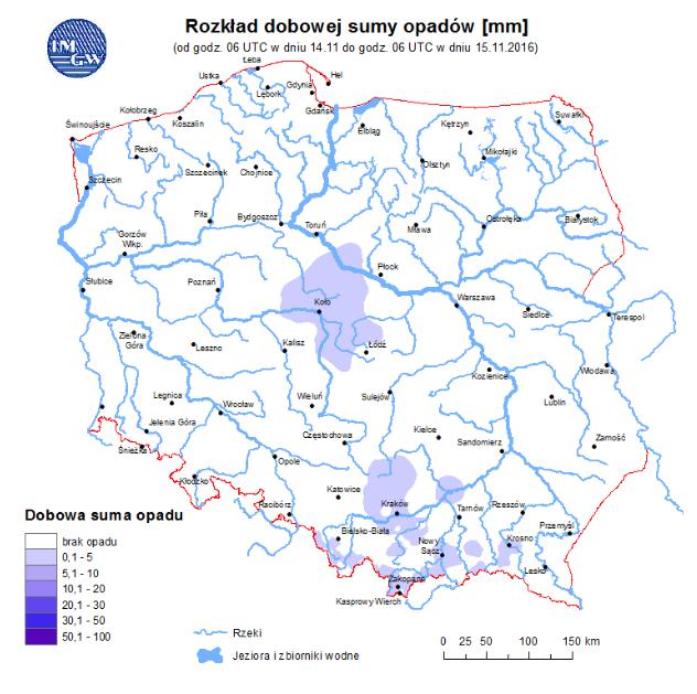 rzekach Polski Rozkład dobowej sumy
