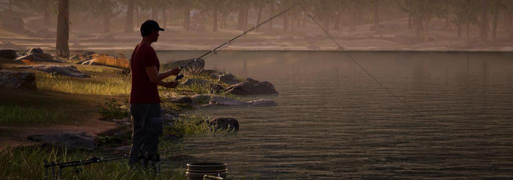 Zarzucanie wędki Istnieją dwie metody zarzucania w Fishing Sim World: Pro Tour podstawowa i pełna. Podstawowa metoda zarzucania 1.